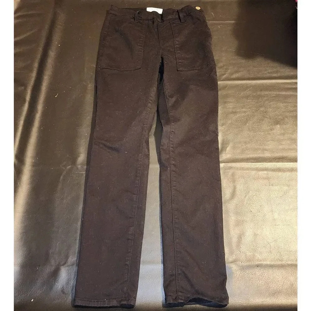 Frame Denim Womens Le Skinny de Francoise Black‎ Side Zip Jeans 27